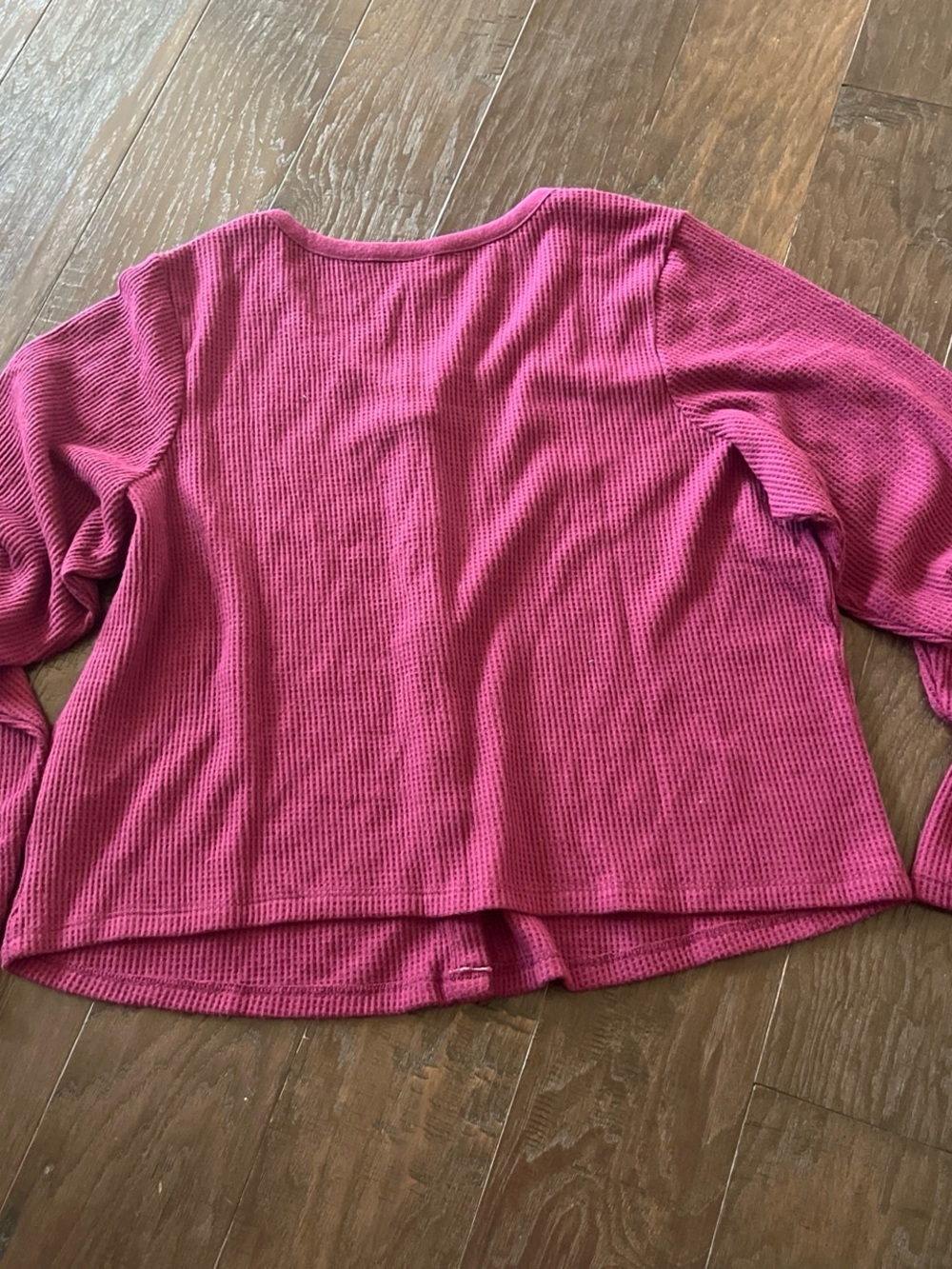 Womens’ Ribbed Two-Piece Pajama Set - Raspberry Pink / magenta - Picture 3 of 6